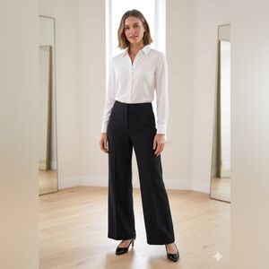 Vtg Loft Women’s 6 Ann Black Wool Stretch Straight Leg Trouser Dress Pants S